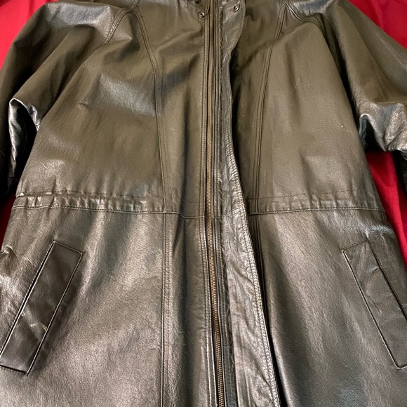 Gianni Ferrara Men's 3 Quarter Length Leather Coat - Picture 3 of 6